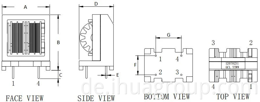 ET24 Ferrit Core Common Mode Kupferspulenleistungsinduktor für die elektronische Kontrolle